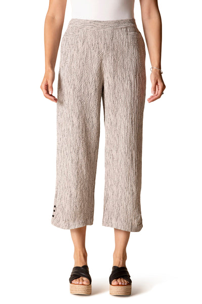 Crinkled Crepe Pleat Hem Capri