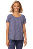 Escape Santa Barbara Stripe Seamed Tee, Spring Summer Women's Shirts Knit. Navy