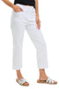 Tribal Stretch Twill Deep Hem Capri, Spring Summer Women's Pants. White