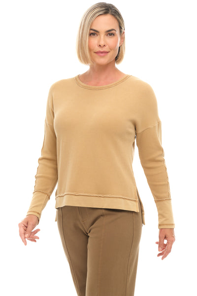 Waffle Knit Boxy Crew