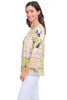 Parsley & Sage Quinn Peasant Pullover Blouse, Spring Summer Women's Shirts Woven. Lime Multi