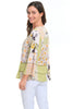 Parsley & Sage Quinn Peasant Pullover Blouse, Spring Summer Women's Shirts Woven. Lime Multi