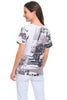 Parsley & Sage Ginger One Button Pullover, Spring Summer Women's Shirts Knit. Black/White