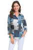Parsley & Sage Juliette Shirt, Spring Summer Women's Shirts Woven. Blue Multi