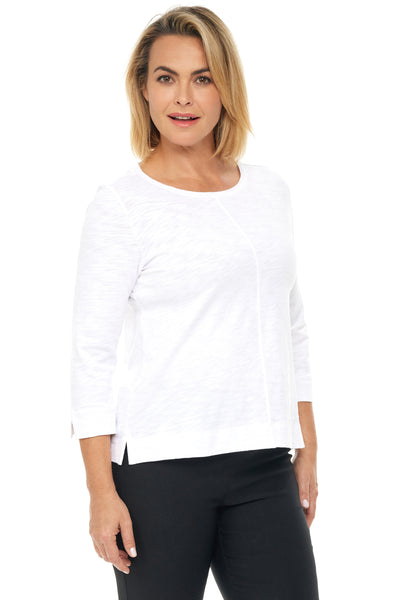 Cotton Pebble Coverstitch Boat Neck