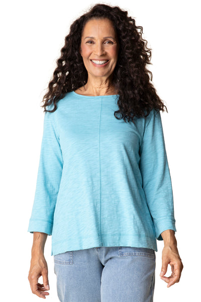 Cotton Pebble Coverstitch Boat Neck