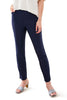Tribal Stretch Twill Button Hem Capri, Spring Summer Women's Pants. Jet Blue