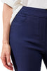 Tribal Stretch Twill Button Hem Capri, Spring Summer Women's Pants. Jet Blue