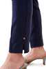 Tribal Stretch Twill Button Hem Capri, Spring Summer Women's Pants. Jet Blue