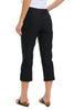 Tribal Stretch Twill Snap Hem Capri, Spring Summer Women's Pants. Black