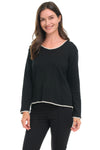 Trimmed Scoop Neck Sweater