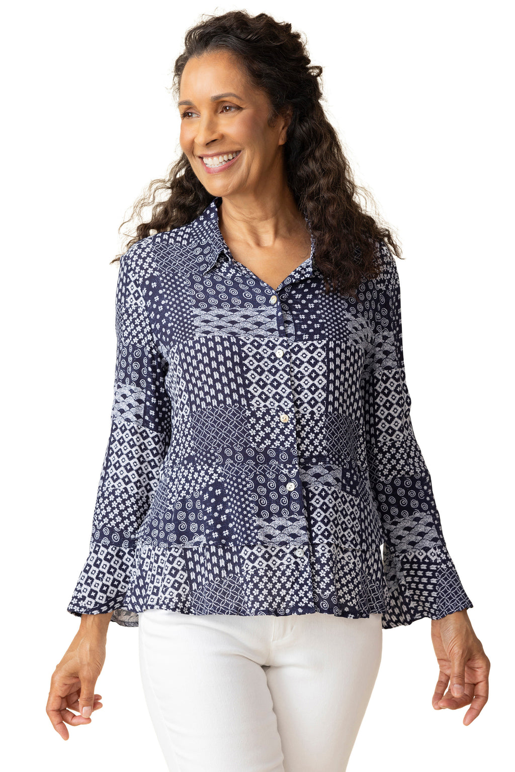 Patchwork Flounce Blouse