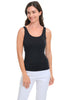 Olivia Essential Layer Everyday Tank, Spring Summer Women's Shirts Knit. Black