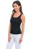 Olivia Essential Layer Everyday Tank, Spring Summer Women's Shirts Knit. Black