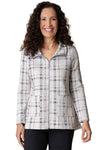 Habitat Clothes Windowpane Plaid Swing Jacket, Fall Winter Women's Outerwear