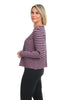 Black Striped Boxy Mock Neck Top