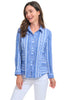 Habitat Clothes Crinkled Cotton St. Tropez Shaped Shirt, Spring Summer Women's Shirts Woven. Indigo