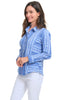 Habitat Clothes Crinkled Cotton St. Tropez Shaped Shirt, Spring Summer Women's Shirts Woven. Indigo