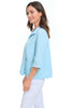 Habitat Clothes Linen Relaxed Camp Shirt, Spring Summer Women's Shirts Woven. Topaz