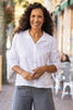 Habitat Clothes Linen Relaxed Camp Shirt, Spring Summer Women's Shirts Woven. White