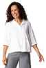 Habitat Clothes Linen Relaxed Camp Shirt, Spring Summer Women's Shirts Woven. White