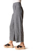 Habitat Clothes Linen Seamed Crop Pant, Spring Summer Women's Pants. Black