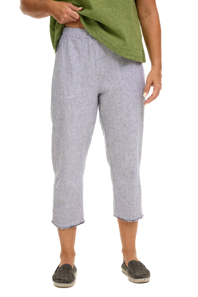 Crosshatch Raw Edge Crop Pant