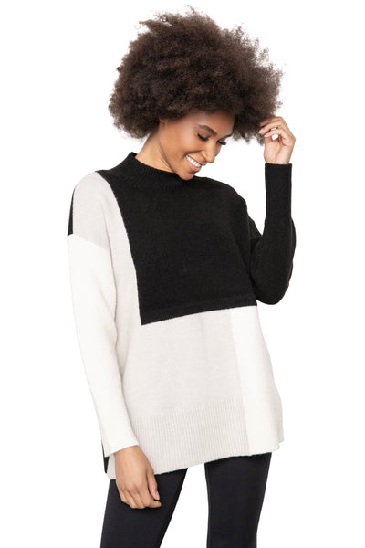 Modern Colorblock Tunic Sweater