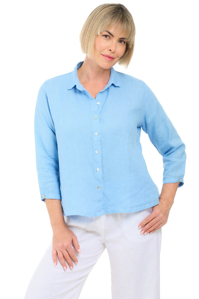Linen Hi-Lo Blouse