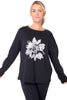 Painted Flowers Cotton Fleece Top