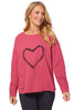 Shibori Heart Cotton Fleece Pullover