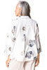 Habitat Clothes Linen Watercolor Floral Swing Shirt, Spring Summer Women's Shirts Woven. White