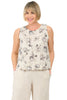 Floral Sleeveless Linen Shell