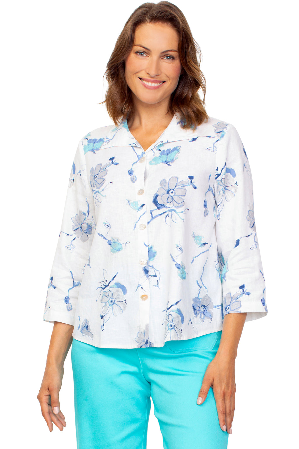 Floral Linen Swing Shirt