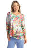 Jess & Jane Emilia Mesh Sleeve Tunic, Spring Summer Women's Shirts Knit. Multi