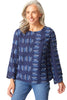 Embroidered Cotton Button Back Pullover
