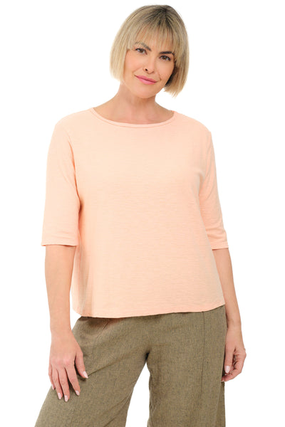 Linen Cotton Elbow Sleeve Top