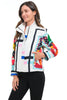 Damee NYC Center Stage Jacket, Spring Summer Women's Outerwear. White Multi