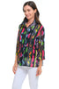 Damee NYC Dots & Swirls Jacket, Spring Summer Women's Outerwear. Black Multi