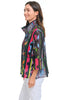 Damee NYC Dots & Swirls Jacket, Spring Summer Women's Outerwear. Black Multi