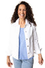 Habitat Clothes Etched Flower Jean Jacket, Spring Summer Women's Outerwear. White