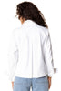 Habitat Clothes Etched Flower Jean Jacket, Spring Summer Women's Outerwear. White