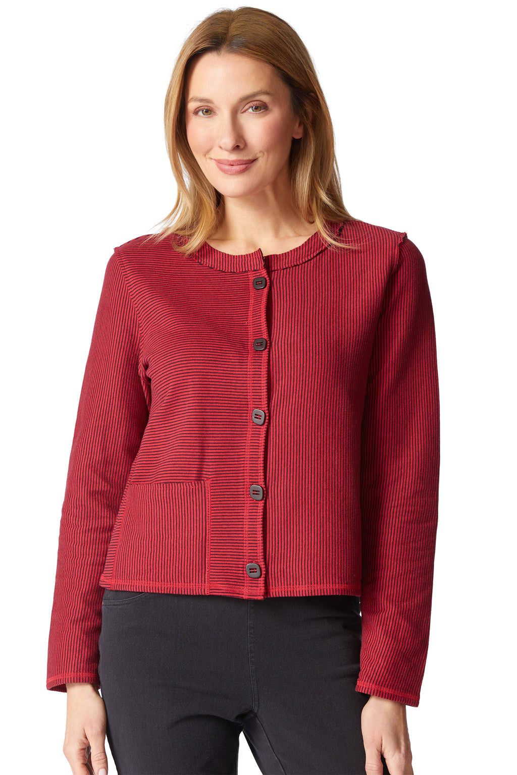 Double Faced Fall Stripe Cardi
