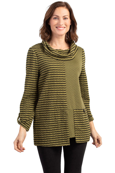 Double Faced Stripe Pocket Tunic