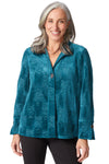 Crinkle Velvet Hidden Placket Swing Shirt