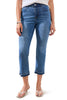 Tribal Sophia Raw Hem Crop Jean, Spring Summer Women's Pants. Harbor