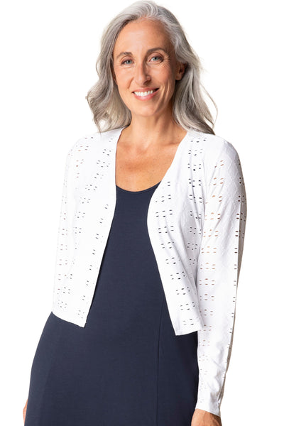 Travel Knit Eyelet Open Jacket
