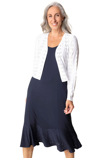 Travel Knit Eyelet Open Jacket