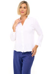 Linen Trimmed Jersey Blouse