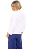 Linen Trimmed Jersey Blouse